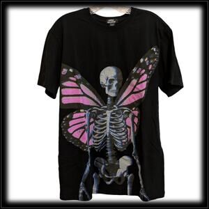 SOCIAL COLLISION Butterfly Skeleton Hot Topic T-Shirt Black Unisex M/L